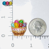 Easter Egg Basket Holiday Flatback Charms Spring Craft Supply 10pcs - Fake Food