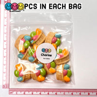 Easter Egg Basket Mini Flatback Charms Cabochons Colored Eggs Decoden 10 Pcs Charm
