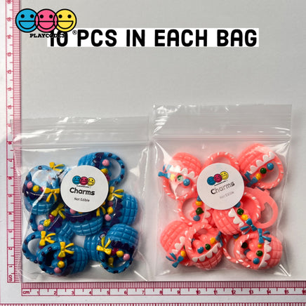 Easter Egg Basket Mini With Ribbon Flatback Charms Cabochons Colored Eggs Decoden 2 Colors 10 Pcs
