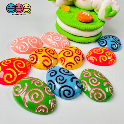 Easter Egg Multi Color 6 Variant Flatback Charms Cabochons Decoden Playcode3 Llc Charm