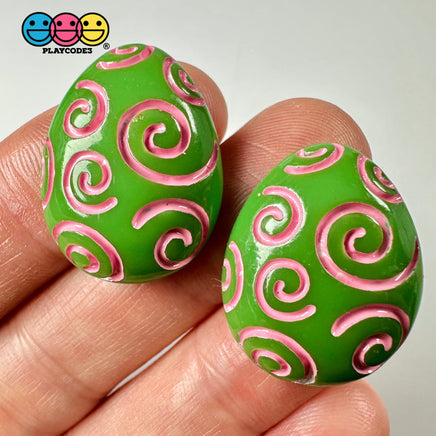 Easter Egg Multi Color 6 Variant Flatback Charms Cabochons Decoden Playcode3 Llc Green Charm