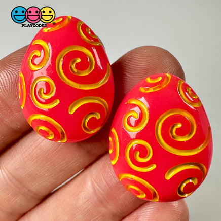 Easter Egg Multi Color 6 Variant Flatback Charms Cabochons Decoden Playcode3 Llc Hot Pink Charm