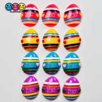 Easter Egg Multi Color Flatback Charms Cabochons Chick Eggs Decoden 12 Pcs Charm
