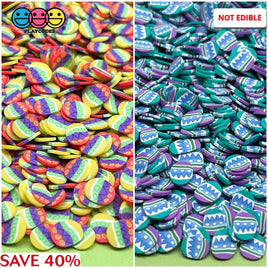 Easter Pastel Pattern Egg Fimo Slices Polymer Clay Fake Sprinkles Sprinkle