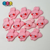 Easter Pink Rabbit Bunny Holiday Flatback Cabochons Decoden Charm 10 Pcs