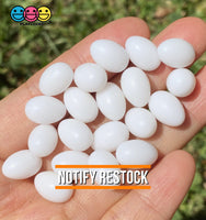 Egg Charms Miniature Realistic 2 Colors 20Pcs White Charm