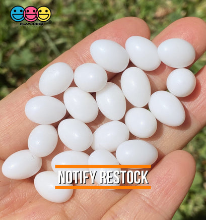 Egg Charms Miniature Realistic 2 Colors 20Pcs White Charm