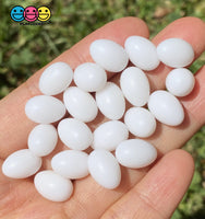 Egg Charms Miniature Realistic 2 Colors 20Pcs White Charm