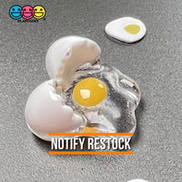 Egg Yolk Cracked Eggshells Mini Fake Food Flatback Charms Eggs Cabochons 10 Pcs Charm