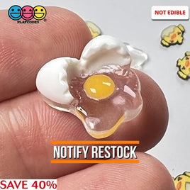 Egg Yolk Cracked Eggshells Mini Fake Food Flatback Charms Eggs Cabochons 10 Pcs Charm
