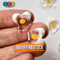Egg Yolk Cracked Eggshells Mini Fake Food Flatback Charms Eggs Cabochons 10 Pcs Charm