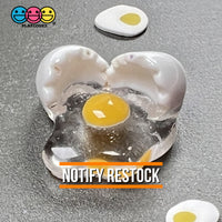 Egg Yolk Cracked Eggshells Mini Fake Food Flatback Charms Eggs Cabochons 10 Pcs Charm