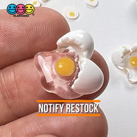 Egg Yolk Cracked Eggshells Mini Fake Food Flatback Charms Eggs Cabochons 10 Pcs Charm