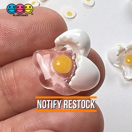 Egg Yolk Cracked Eggshells Mini Fake Food Flatback Charms Eggs Cabochons 10 Pcs Charm