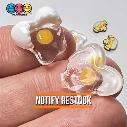 Egg Yolk Cracked Eggshells Mini Fake Food Flatback Charms Eggs Cabochons 10 Pcs Charm