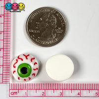 Eyeballs Green Bloodshot Eyes Cabochon Charm Halloween Flat Back Decoden 10 Pcs