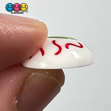 Eyeballs Green Bloodshot Eyes Cabochon Charm Halloween Flat Back Decoden 10 Pcs