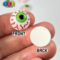 Eyeballs Green Bloodshot Eyes Cabochon Charm Halloween Flat Back Decoden 10 Pcs