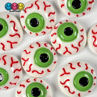 Eyeballs Green Bloodshot Eyes Cabochon Charm Halloween Flat Back Decoden 10 Pcs