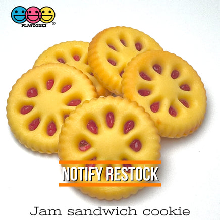 Fake Butter Sugar Cookie Biscuit Shortbread Chocolate Drizzle Jam Sandwich Waffle Food Plastic