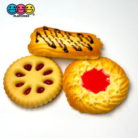 Fake Butter Sugar Cookie Biscuit Shortbread Chocolate Drizzle Jam Sandwich Waffle Food Plastic