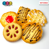 Fake Butter Sugar Cookie Biscuit Shortbread Chocolate Drizzle Jam Sandwich Waffle Food Plastic