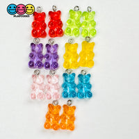 Fake Clear Gummy Bear With Hooks Flatback Cabochons Jewelry Decoden Charm 14 Pcs