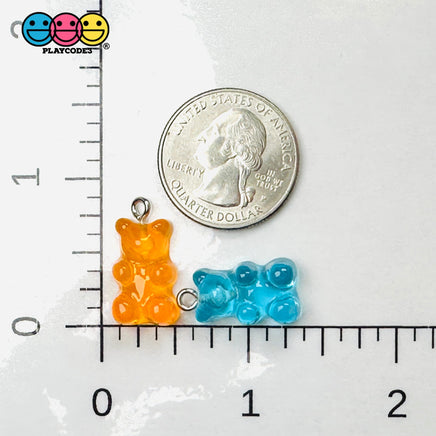 Fake Clear Gummy Bear With Hooks Flatback Cabochons Jewelry Decoden Charm 14 Pcs