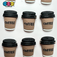 Fake Coffee Cup With Lid Miniature Flatback Cabochons Decoden Charm 10 Pcs Playcode3 Llc