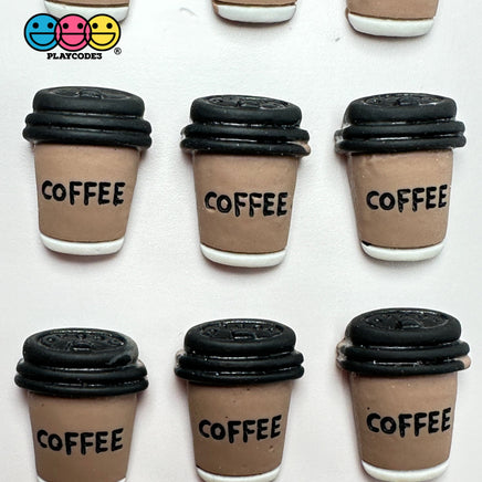 Fake Coffee Cup With Lid Miniature Flatback Cabochons Decoden Charm 10 Pcs Playcode3 Llc