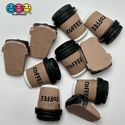 Fake Coffee Cup With Lid Miniature Flatback Cabochons Decoden Charm 10 Pcs Playcode3 Llc
