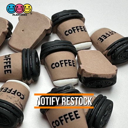 Fake Coffee Cup With Lid Miniature Flatback Cabochons Decoden Charm 10 Pcs Playcode3 Llc