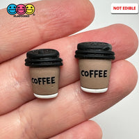 Fake Coffee Cup With Lid Miniature Flatback Cabochons Decoden Charm 10 Pcs Playcode3 Llc
