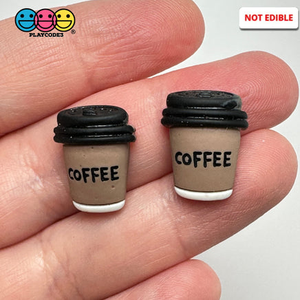 Fake Coffee Cup With Lid Miniature Flatback Cabochons Decoden Charm 10 Pcs Playcode3 Llc