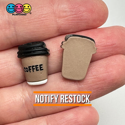 Fake Coffee Cup With Lid Miniature Flatback Cabochons Decoden Charm 10 Pcs Playcode3 Llc