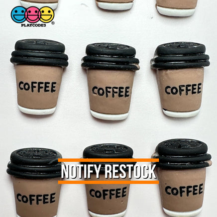 Fake Coffee Cup With Lid Miniature Flatback Cabochons Decoden Charm 10 Pcs Playcode3 Llc
