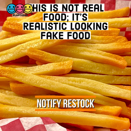 French Fries Large Realistic Imitation Fake Fast Food Chips Fried Potato Life Like Bendable Plastic