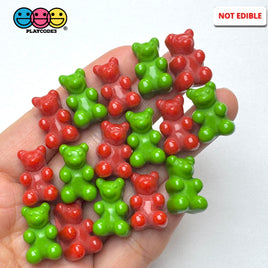 Christmas Holiday Fake Gummy Bear Red Green Flatback Cabochons Decoden Charm 16 pcs PLAYCODE3 LLC Charm