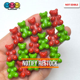 Christmas Holiday Fake Gummy Bear Red Green Flatback Cabochons Decoden Charm 16 pcs PLAYCODE3 LLC Charm
