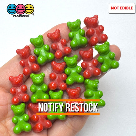 Christmas Holiday Fake Gummy Bear Red Green Flatback Cabochons Decoden Charm 16 pcs PLAYCODE3 LLC Charm