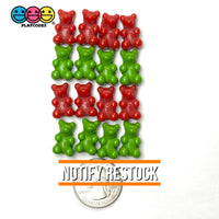 Christmas Holiday Fake Gummy Bear Red Green Flatback Cabochons Decoden Charm 16 pcs PLAYCODE3 LLC Charm