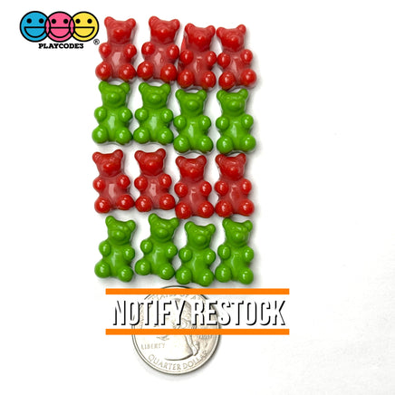 Christmas Holiday Fake Gummy Bear Red Green Flatback Cabochons Decoden Charm 16 pcs PLAYCODE3 LLC Charm