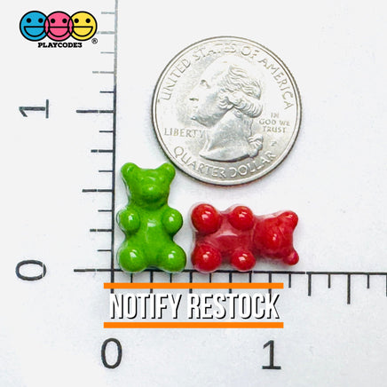 Christmas Holiday Fake Gummy Bear Red Green Flatback Cabochons Decoden Charm 16 pcs PLAYCODE3 LLC Charm