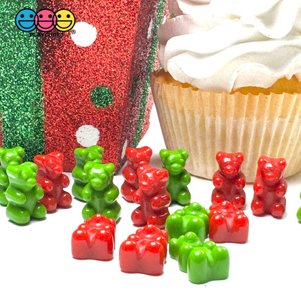 Christmas Holiday Fake Gummy Bear Red Green Flatback Cabochons Decoden Charm 16 pcs PLAYCODE3 LLC Charm