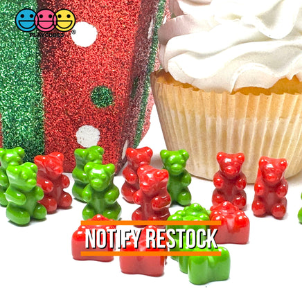 Christmas Holiday Fake Gummy Bear Red Green Flatback Cabochons Decoden Charm 16 pcs PLAYCODE3 LLC Charm