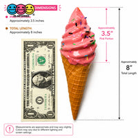 Fake Ice Cream Cone Soft Serve Waffle Prop Chocolate Strawberry Vanilla Realistic Faux Food Decor 3 pcs PLAYCODE3 LLC