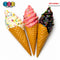 Fake Ice Cream Cone Soft Serve Waffle Prop Chocolate Strawberry Vanilla Realistic Faux Food Decor 3 pcs PLAYCODE3 LLC