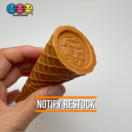 Fake Ice Cream Waffle Cone Solid Plastic Silicon Food Prop 3 Pcs