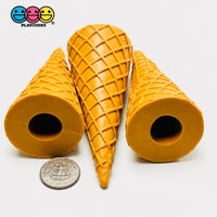 Fake Ice Cream Waffle Cone Solid Plastic Silicon Food Prop 3 pcs - Fake Food