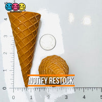 Fake Ice Cream Waffle Cone Solid Plastic Silicon Food Prop 3 Pcs